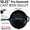 10.25-Inch Cast Iron Skillet Set (Pre-Seasoned), Including Large & Assist Silicone Hot Handle Holders, Glass Lid, Cast Iron Cleaner Chainmail Scrubber, Scraper | Indoor & Outdoor Use view 3
