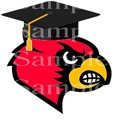 8" Round - Cardinal Mascot Graduation - D24590 - 2D Edible Cake Cupcake Party Topper