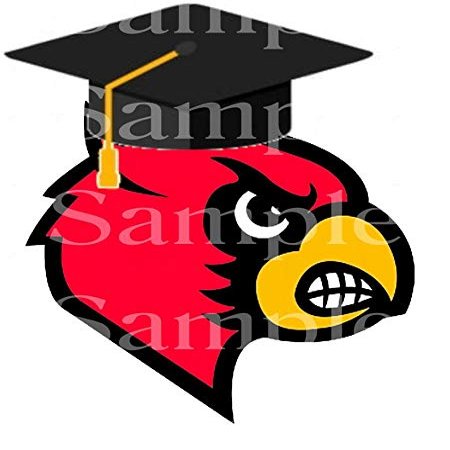 8" Round - Cardinal Mascot Graduation - D24590 - 2D Edible Cake Cupcake Party Topper