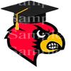 8" Round - Cardinal Mascot Graduation - D24590 - 2D Edible Cake Cupcake Party Topper view 1