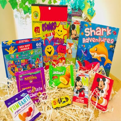Birthday / Get Well Gift Basket for Kids for Little Boys: Quality Snacks Fun Activities and Trinkets!! (Fun Educational Puzzle Boys 4+)