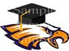 1/4 Sheet - Eagle Mascot Graduation - D24589 - 2D Edible Cake Cupcake Party Topper view 1