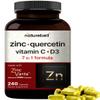 NatureBell Zinc Quercetin with Vitamin C & D3, 240 Capsules | Quercetin 1,000mg + Zinc 50mg + Vitamin C 250mg + Vitamin D3 5,000 IU | 4-in-1 Advanced Immune & Lung Support | ZincVanta Formula view 1