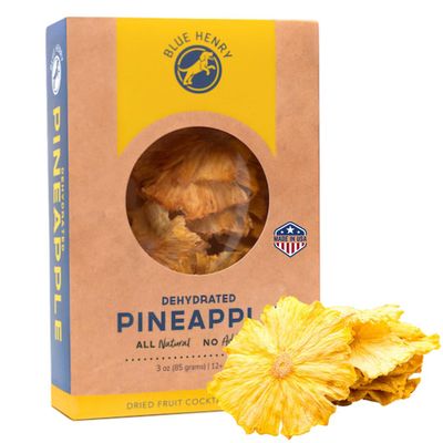 BlueHenry Dehydrated Pineapple Slices/Flowers - 3 oz - 12+ slices - Natural Fruit