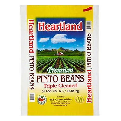 Heartland Pinto Beans, Premium Quality, Grown in USA Triple Cleaned, 50 lbs
