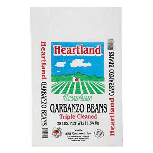Heartland Gorbanzo Beans, Premium Quality, Grown in USA Triple Cleaned, 25 lbs