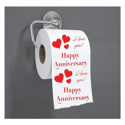 12-Rolls Of Happy Anniversary Toilet Paper In Bulk