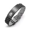 AMOZO JEWELRY Diabetic Medical Alert Bracelet for Men Sport Waterproof 6.5 to 8 inches Free Engraving view 1