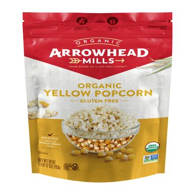 Arrowhead Mills Organic Yellow Popcorn Kernels, Gluten Free, 28 Ounce Bag