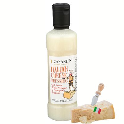 Carandini Italian Cheese Dressing with Sweet White Vinegar & Parmigiano Reggiano DOP  Gourmet, Gluten-Free, Light & Creamy, Sweet & Tangy Flavor  8.45 fl oz