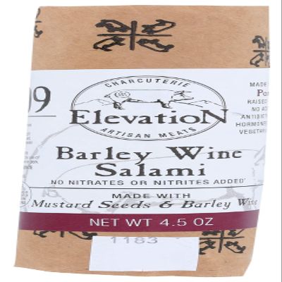 Elevation Artisan Meats Barley Wine Salami, 4.5 Oz