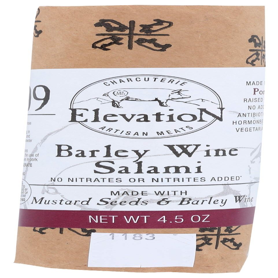 Elevation Artisan Meats Barley Wine Salami, 4.5 Oz