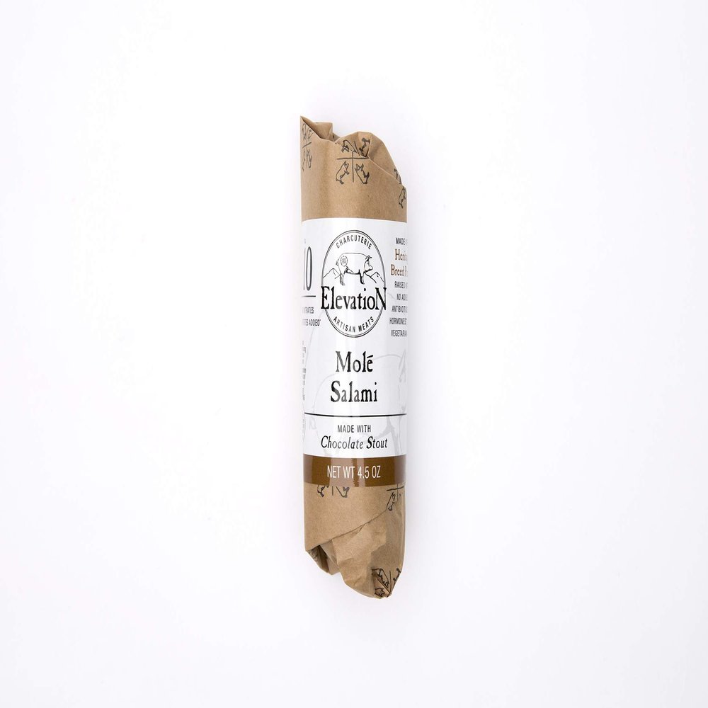 Elevation Artisan Meats Chocolate Stout Mole Salami, 4.5 Oz