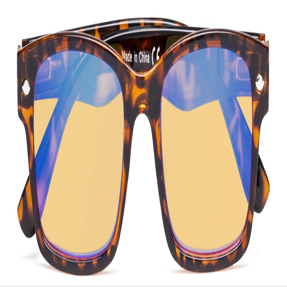CessBlu Amber Tinted Digital Blue Light Blocking Glasses for Men Women Reading Computer (Tortoise)+0.5