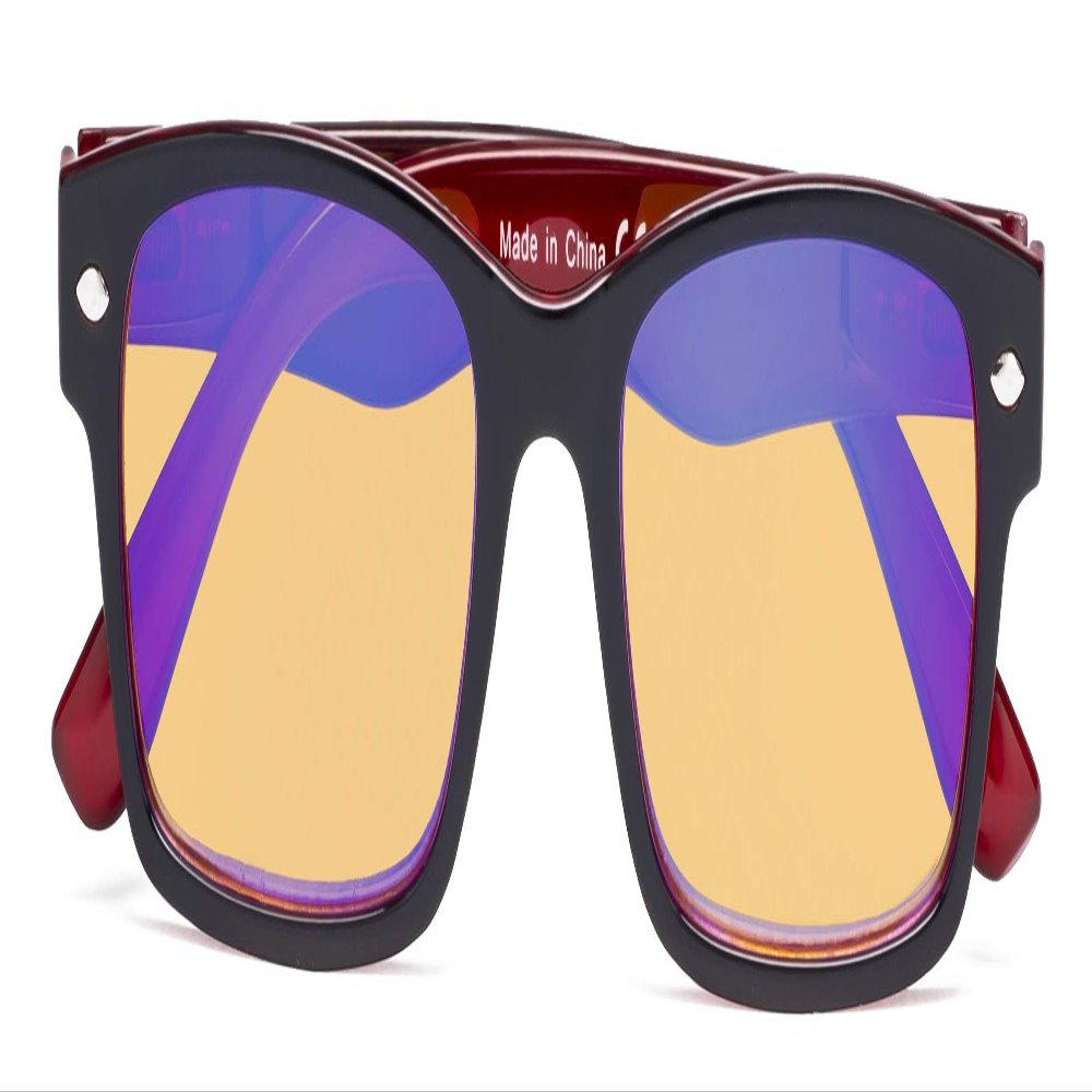 CessBlu Amber Tinted Digital Blue Light Blocking Glasses for Men Women Reading Computer (Red)