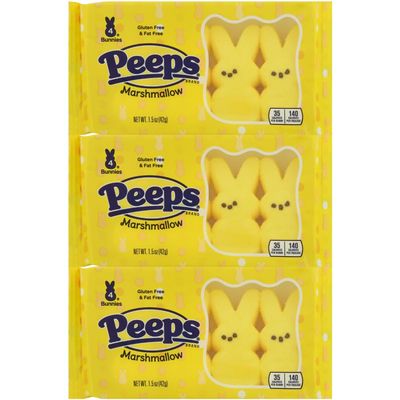 Needzo Yellow Bunny Marshmallow Easter Basket Fillers (Pack of 3) 1.5 Ounce Each