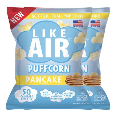 Like Air Puffcorn (Pancake) | 2 4oz Bags | 50 Calories Per Cup | Gluten Free | Nothing Artificial
