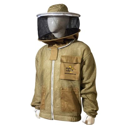 Clothes N Leather Gear Beekeeping Three Layer Mesh Ultra Fully Protection Beekeepers Jacket With Round Veil (5XL)