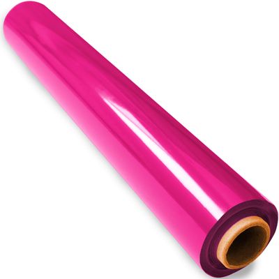 FIESTA WRAPS 200 ft Pink Cellophane Wrap Roll (16 in x 200 ft) - Transparent Colored Wrap for Gift Baskets - Pink Cellophane Paper for Crafts and Wrapping