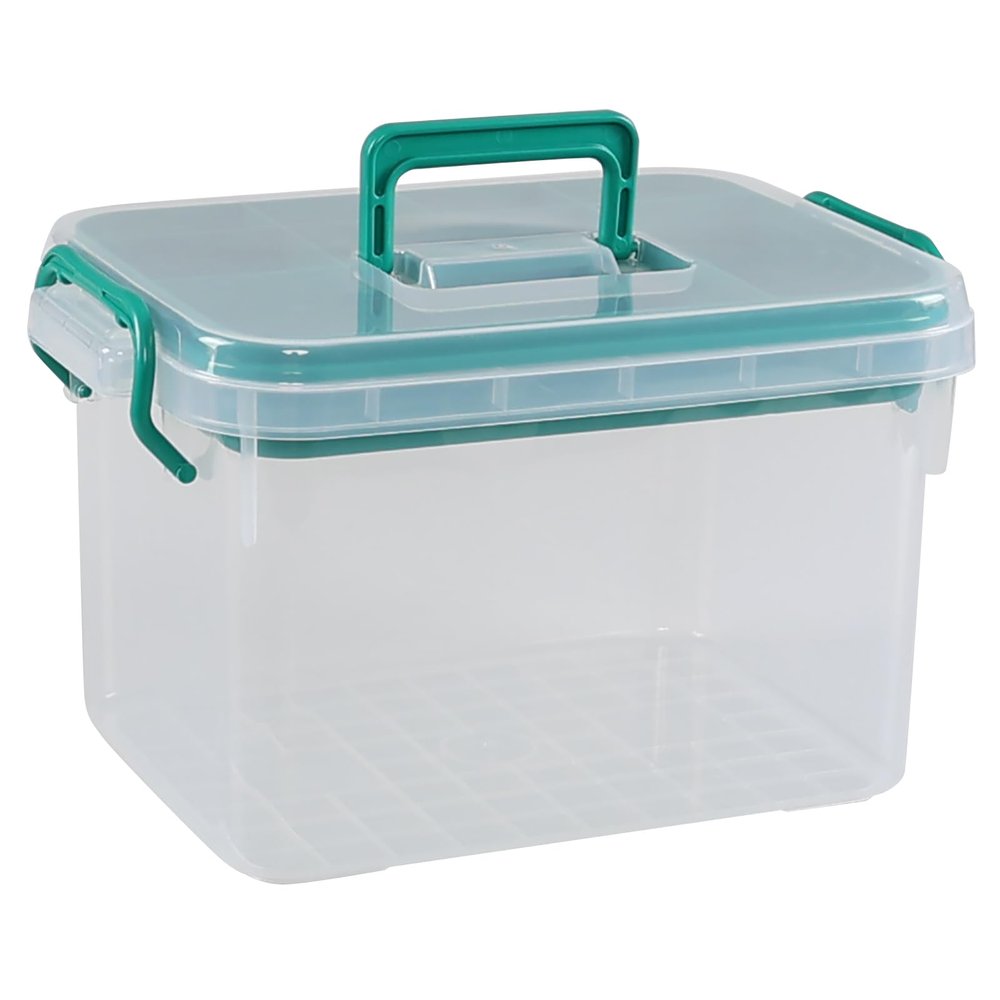 Teyyvn 1 Pack Clear Plastic First Aid Box, Family Medicine Box