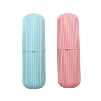 Abcsea 2 Pieces Toothbrush Cups, Travel Toothbrush Holder, Mouthwash Cup, Toothbrush Holder Set (Pink and Green), Tooth Mug, Bathroom Sets