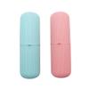 Abcsea 2 Pieces Toothbrush Cups, Travel Toothbrush Holder, Mouthwash Cup, Toothbrush Holder Set (Pink and Green), Tooth Mug, Bathroom Sets view 1