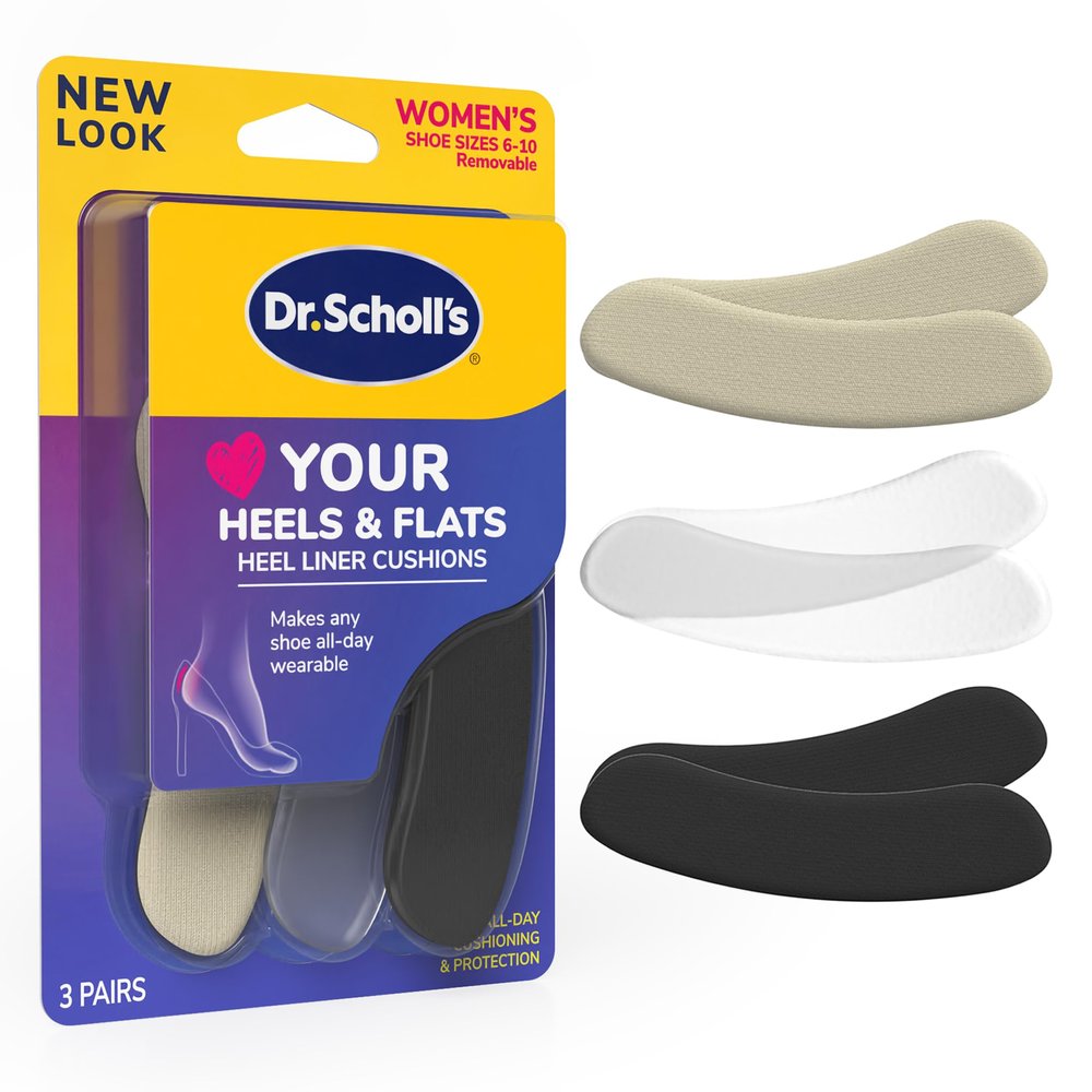 Dr. Scholl's Love Your Heels & Flats Heel Liner Cushions, Helps Prevent Uncomfortable Shoe Rubbing at The Heel and Helps Prevent Shoe Slipping for Shoes That are Too Big, 3 Pair