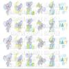 Baby Elephants Boy Baby Shower Nursery Design #3 Nail Art Decals view 1