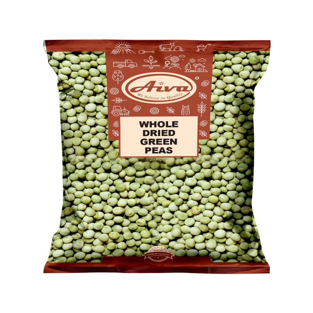 Aiva Dried Green Peas Whole (Marrowfat Peas, Vatana, Matar) 4 LB Bulk Premium Whole Green Peas for Soups, Curries, and Stews