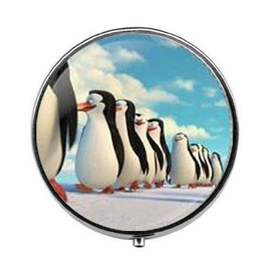 Beautiful Penguins Glass Pill Box - Charm Pill Box - Glass Candy Box Art Photo Jewelry Birthday Festival Gift Beautiful Gift