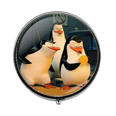 Beautiful Penguins Glass Pill Box - Charm Pill Box - Glass Candy Box Art Photo Jewelry Birthday Festival Gift Beautiful Gift