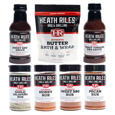 Heath Riles BBQ Competition Rib Bundle (4 Rubs, 2 Sauces and 1 Marinade), Competition Winning Products from Pitmaster Heath Riles