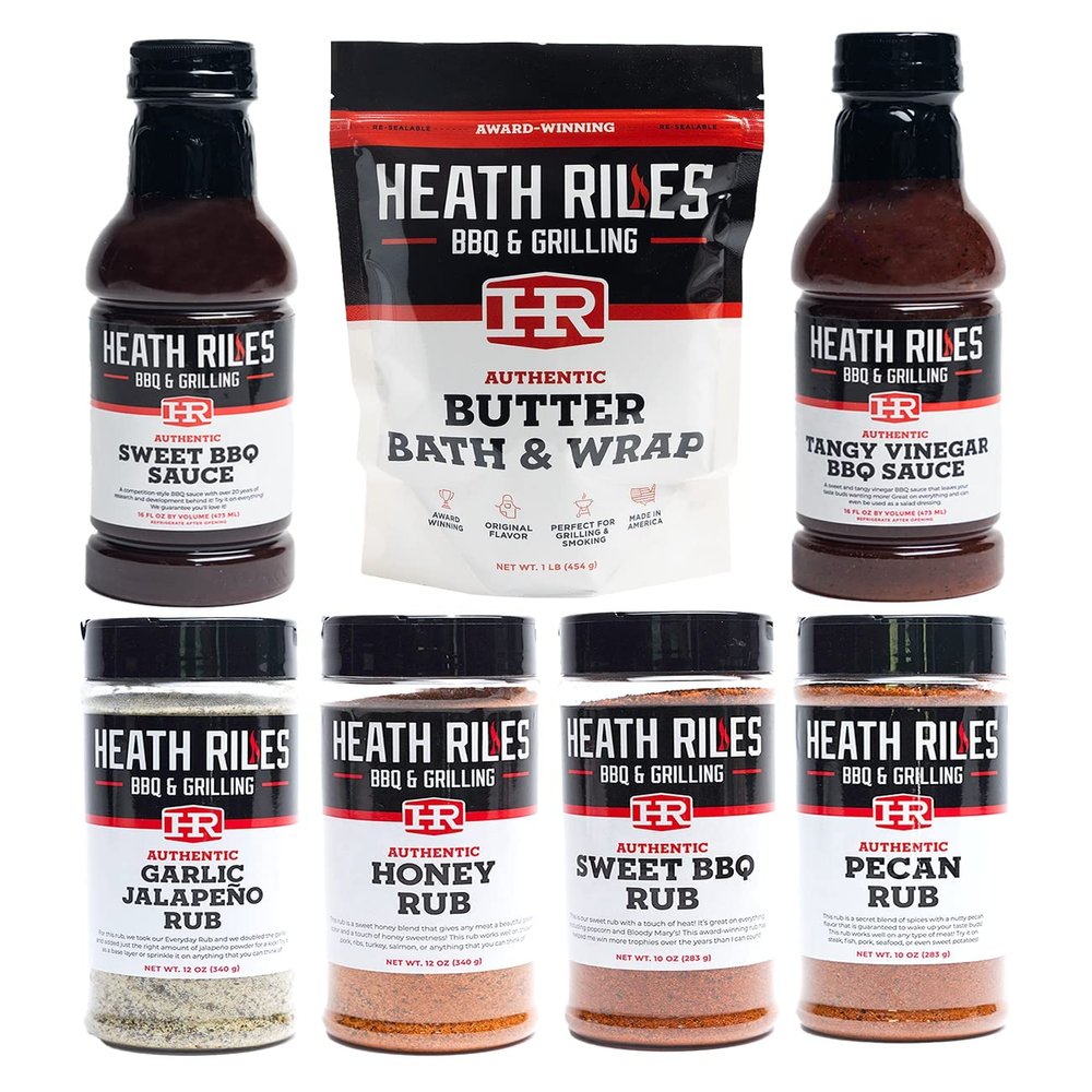 Heath Riles BBQ Competition Rib Bundle (4 Rubs, 2 Sauces and 1 Marinade), Competition Winning Products from Pitmaster Heath Riles