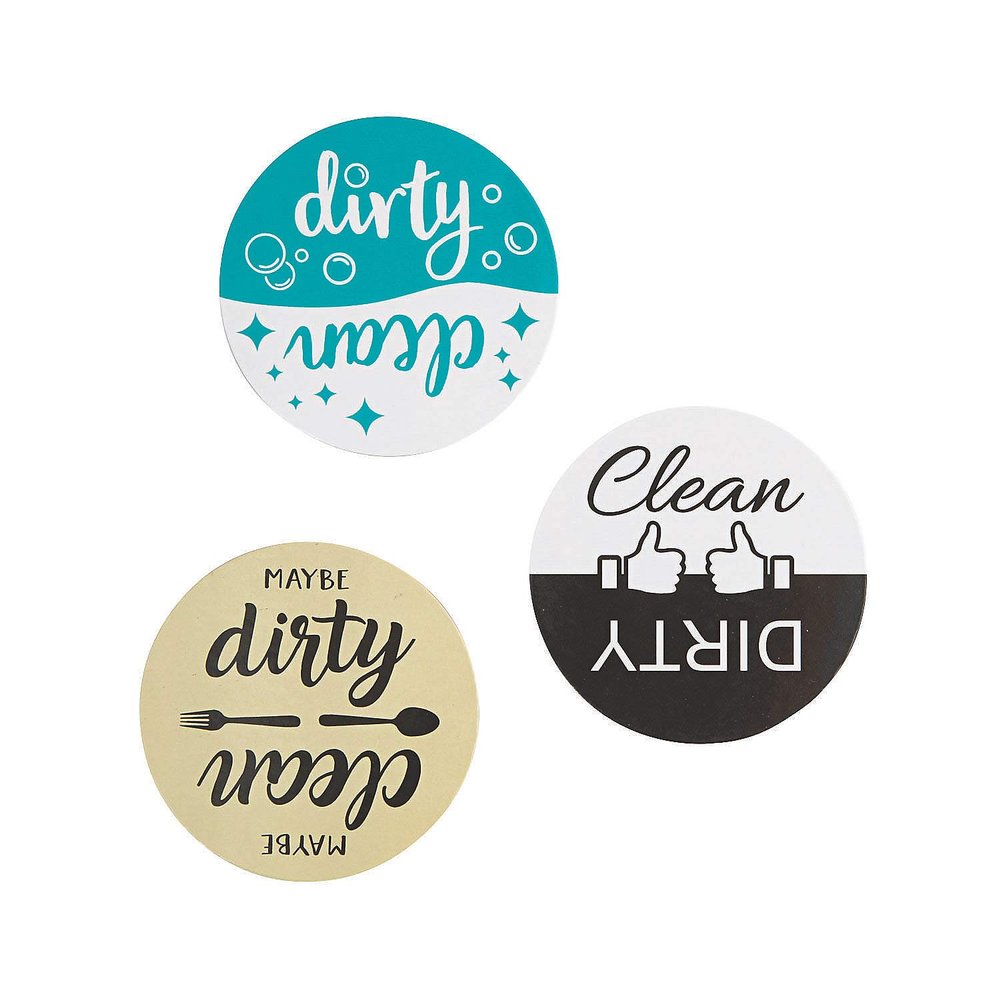 Fun Express Dirty, Clean Dishwasher Magents - 12 Pieces - Great for Fundraisers and Office Parties