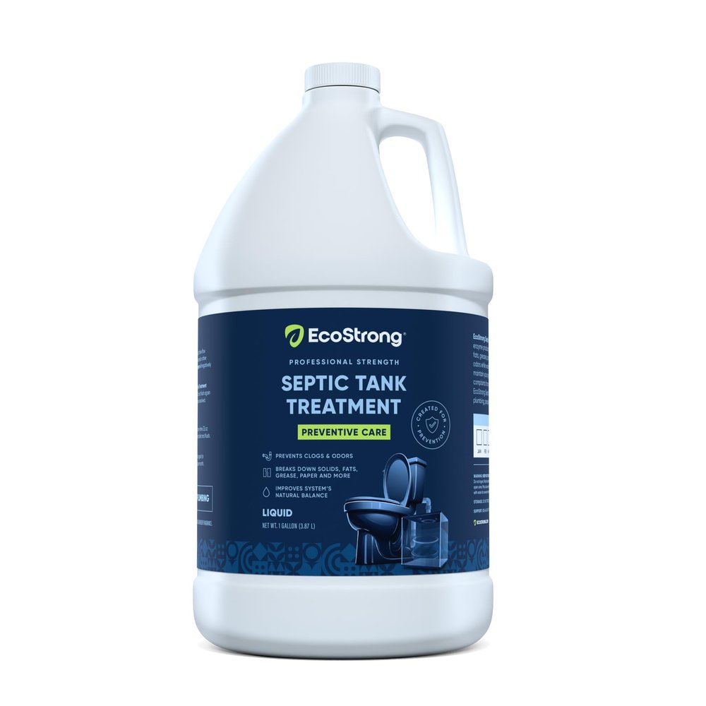 Eco Strong Septic Tank Treatment -1 Gallon Professional Grade Liquid | Live Bacteria & Enzyme Formula - Erase Septic Odor & Prevent Septic Backups