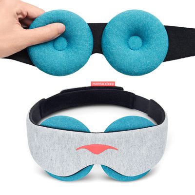 Manta Cool Sleep Mask Blackout Eye Mask with Reusable Cooling Pads, Zero Eye Pressure and Adjustable Strap for Soothing Cool Relief