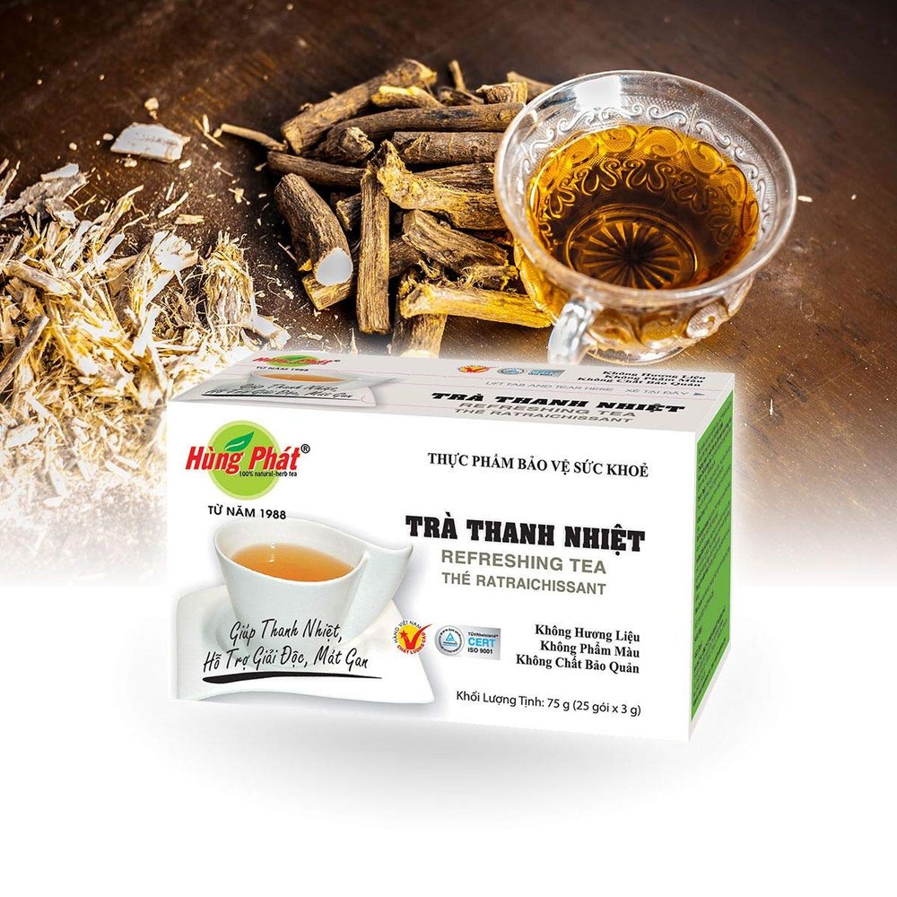 02Boxes - THERMAL Tea Hung Phat 25pack x 3gram- Tra Thanh Nhiet Hung Phat
