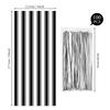 Blulu 100 Pcs Plastic Black and White Stripe Cellophane Treat Bags, Cellophane Candy Goodies Bags with 100 Silver Twist Ties for Gift Birthday Mother's Day Teachers' Day Party Favors Supplies view 2