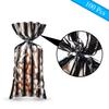 Blulu 100 Pcs Plastic Black and White Stripe Cellophane Treat Bags, Cellophane Candy Goodies Bags with 100 Silver Twist Ties for Gift Birthday Mother's Day Teachers' Day Party Favors Supplies view 3