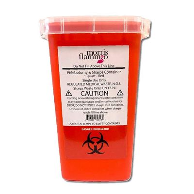 Morris Flamingo 1 Quart Size Sharps and Needle Container