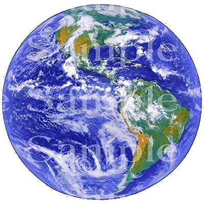 1/2 Sheet - Planet Earth Space Birthday - D24591 - 2D Edible Cake Cupcake Party Topper