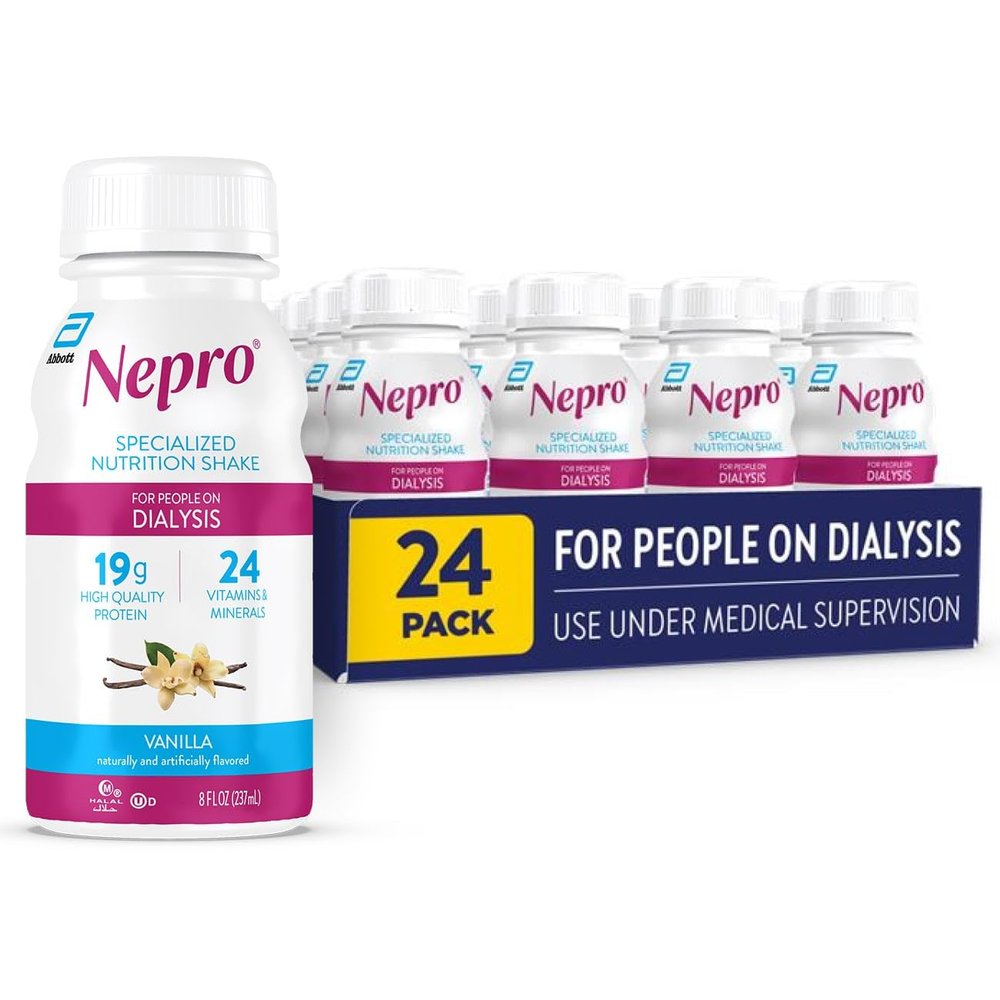 Nepro Nutrition Shake for People on Dialysis, 19g Protein, 420 Calories, Vanilla, 8 fl oz, Pack of 24