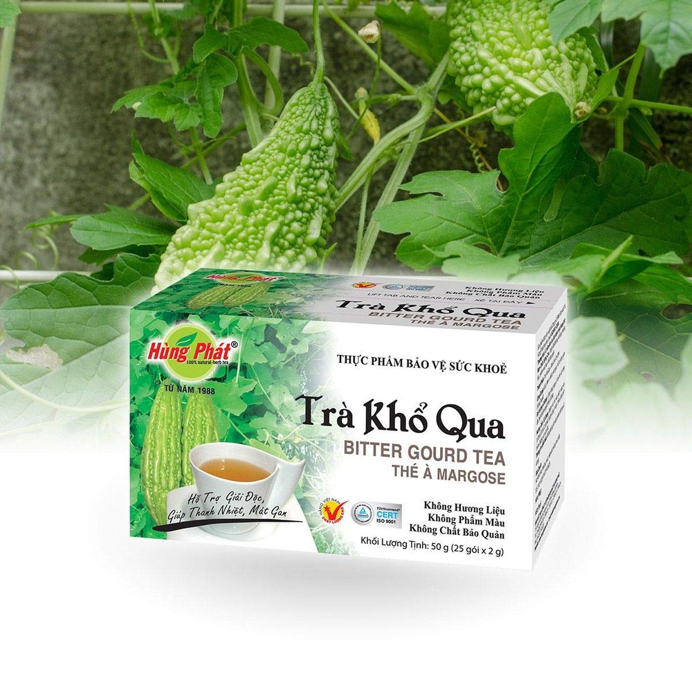 02Boxes (25 Teabags/box x 2g) - Bitter Melon Tea Hung Phat - Tra Kho Qua Hung Phat