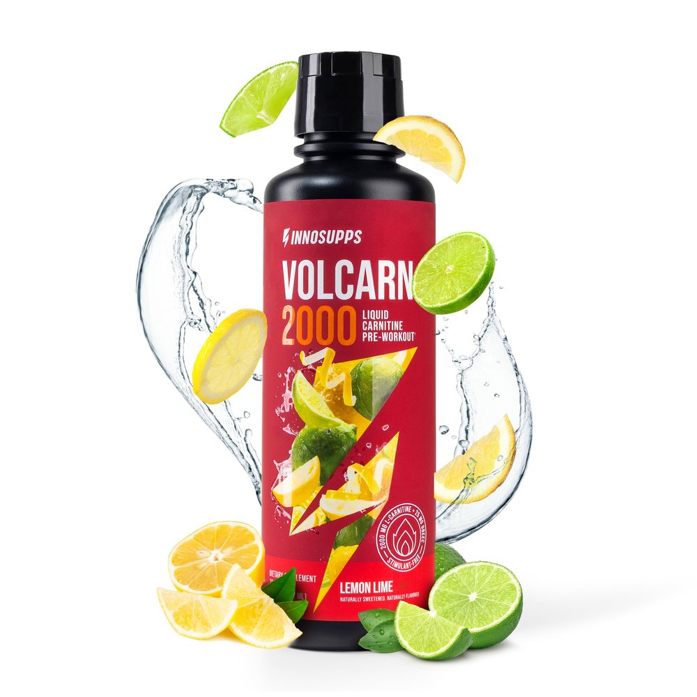 InnoSupps Volcarn 2000 - L-CARNITINE Advanced Energy Liquid | ATP Enhancer with GBEEC | Boosts Energy, Enhances Focus, Caffeine Free, No Artificial Sweeteners | 32 Servings (Lemon Lime)