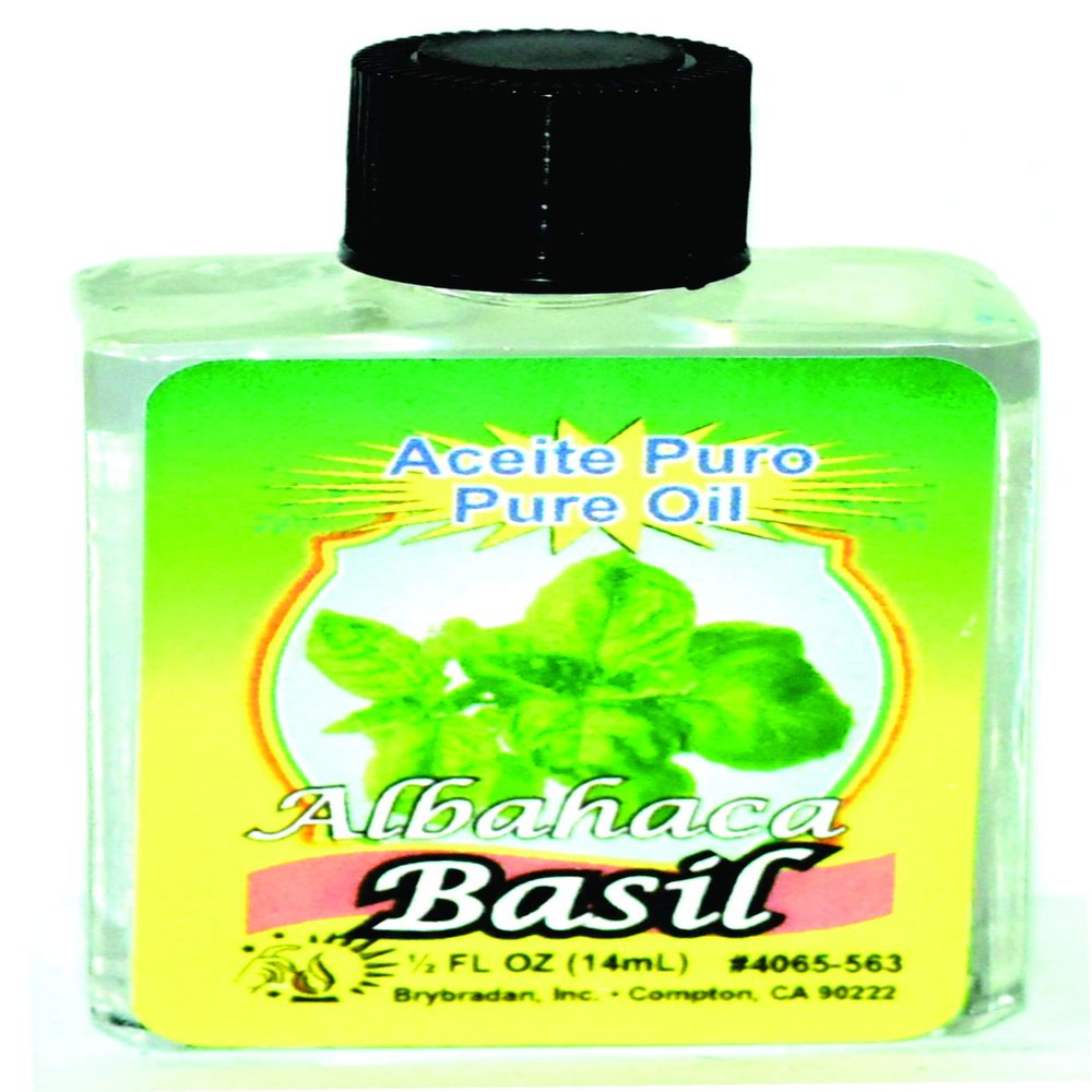 12 PIECES BRYBRADAN BASIL PURE OIL - ALBAHACA ACEITE PURO FL.OZ. (14.7 ML)