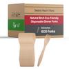 100% Compostable Disposable Forks 600 Pcs - Eco-Friendly Birch Wood Forks - 6.5" Biodegradable Heavy Duty Fork Set - Wooden Silverware Cutlery Utensils for Wedding, Birthday Party & All Occasions view 1