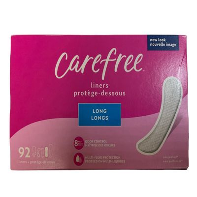 Carefree Acti-Fresh Body Shape Long Pantiliners - Regular Absorbency (Pack of 2)