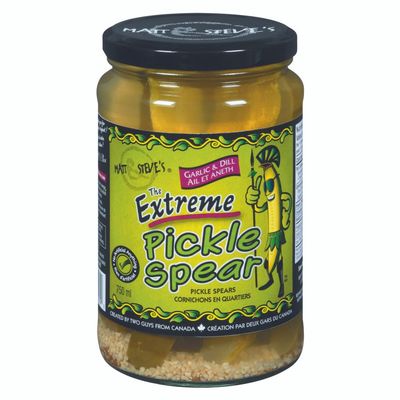MATT AND STEVES Garlic & Dill Extreme Pickle Spears, 750 ML