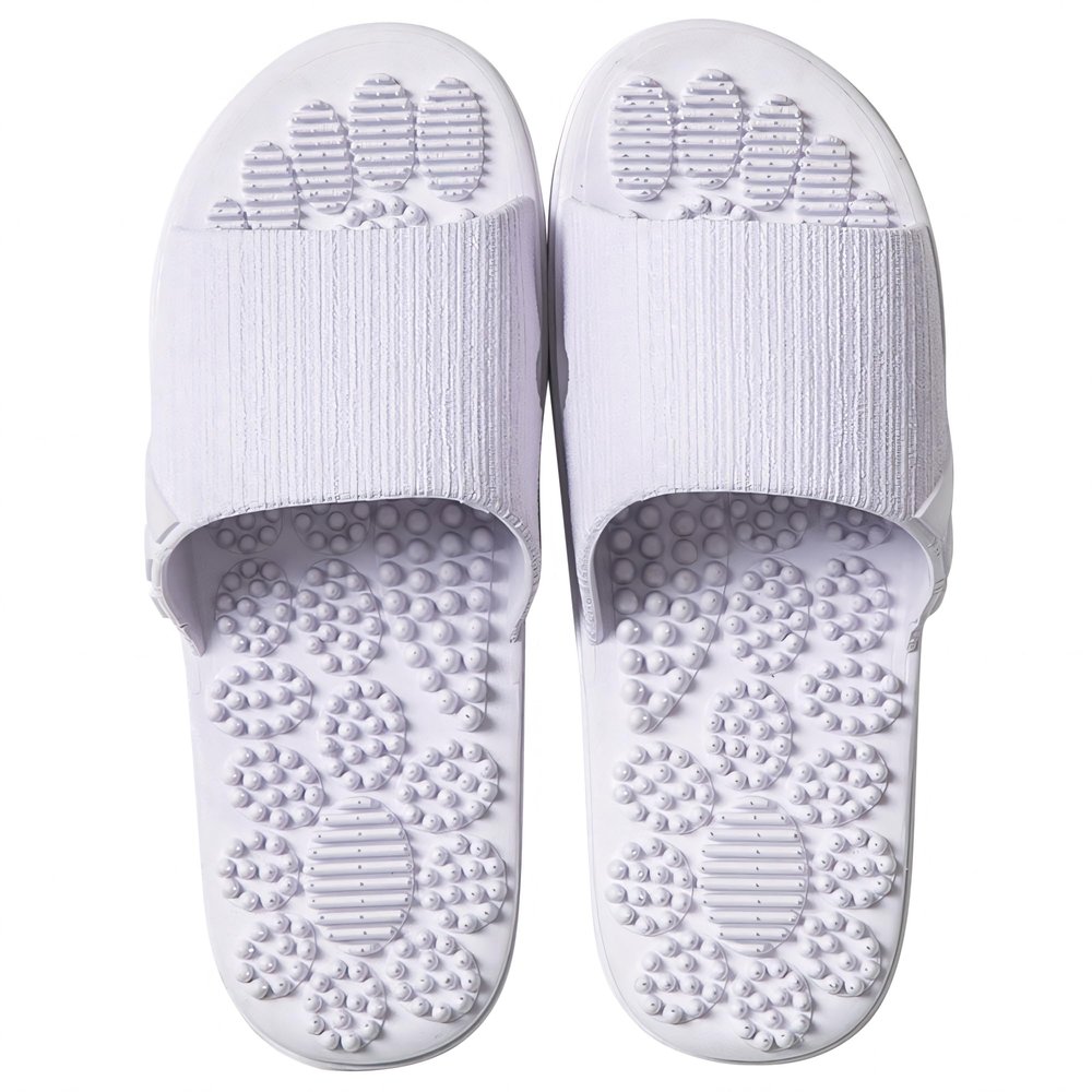 SvaTao Acupressure Massage Slippers Therapeutic Reflexology Sandals for Foot Acupoint Massage Shiatsu Arch Pain Relief Non-Slip Massage Shoes for Bath Shower (Light Purple, 7.5-8)