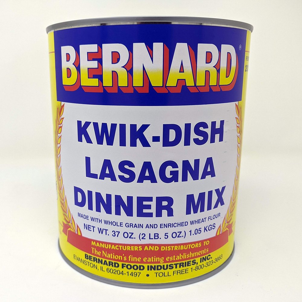 Bernard Foods Lasagna Dinner Mix SURVIVAL FOOD 50 SERV. ONE #10 can